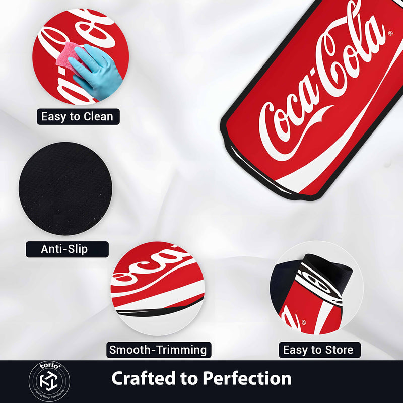 Classic Cola Can Cut-out Flat Rug | Retro Soda-Inspired Beverage Flat Rug | Fun Kitchen & Gaming Room Floor Decor