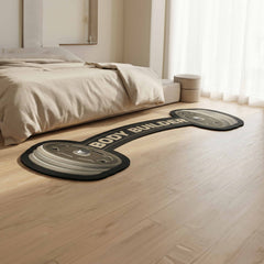 Body Builder Dumbbell Floor Mat (3 mm Thick) | Gym Weight Bar Design Mat for Home Gym, Fitness Room & Workout Decor