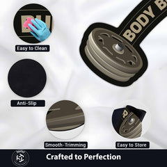 Body Builder Dumbbell Floor Mat (3 mm Thick) | Gym Weight Bar Design Mat for Home Gym, Fitness Room & Workout Decor