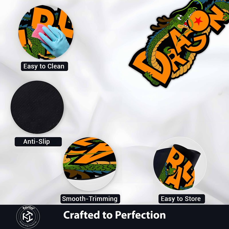 Dragon Ball Anime Floor Mat (3 mm Thick) | Iconic Dragon & Star Design Mat for Bedroom, Gaming Room & Anime Home Decor
