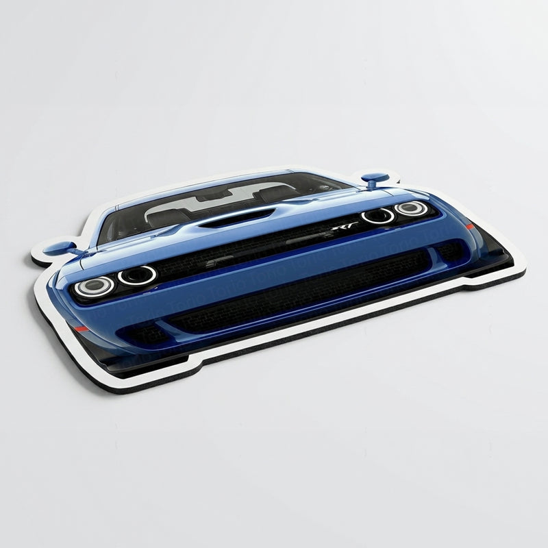 Dodge Challenger SRT Front Cut Floor Mat | Anti-Slip 3mm Rubber Rug | Easy-Clean Car Design Doormat for Home & Garage