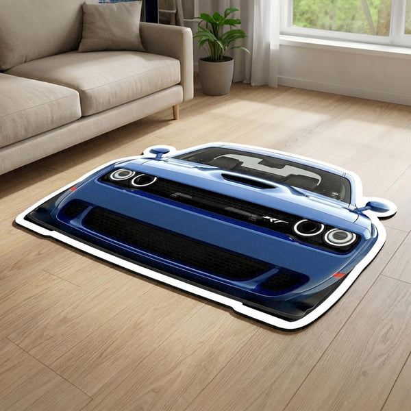 Dodge Challenger SRT Front Cut Floor Mat | Anti-Slip 3mm Rubber Rug | Easy-Clean Car Design Doormat for Home & Garage