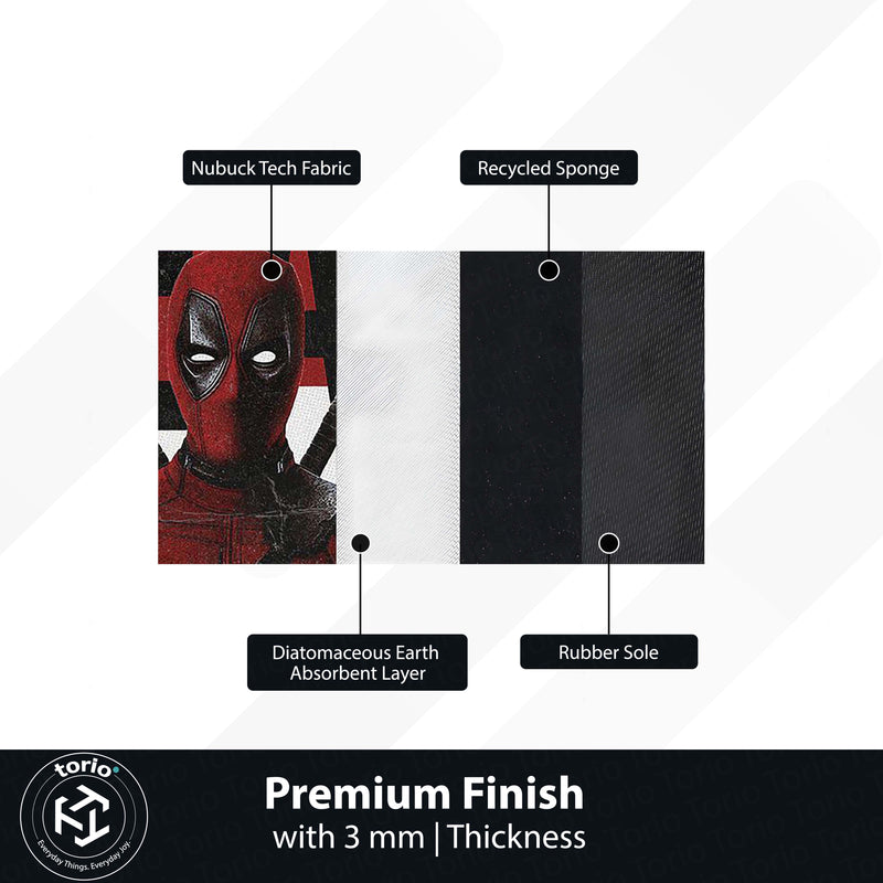 Deadpool Comic Art Area Rug | Marvel Inspired Superhero Floor Mat | Minimalist Graphic Gaming Rug for Bedroom, Gaming Room & Fan Decor