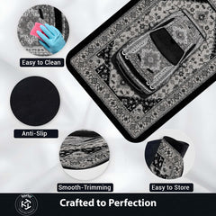 Dodge Challenger SRT Hellcat Persian Wrap Area Rug | Luxury Muscle Car Floor Mat | Monochrome Automotive Carpet for Bedroom, Gaming Room, Garage & Car Enthusiast Decor
