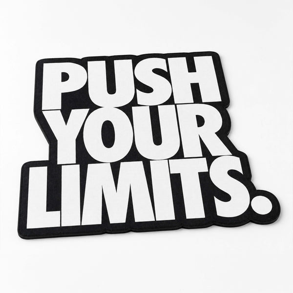 Push Your Limits Quote Cut-out Flat Rug | Motivational Typography Flat Rug | Gym & Gaming Room Floor Decor