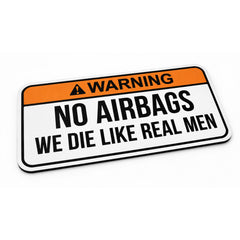 Warning No Airbags We Die Like Real Men Flat Rug | Funny Car Meme Floor Decor | Automotive Humor Statement Rug
