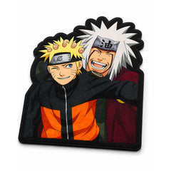 Naruto & Jiraiya Cut-out Flat Rug | Legendary Master & Student Anime Floor Rug | Premium Naruto Gaming Room Decor
