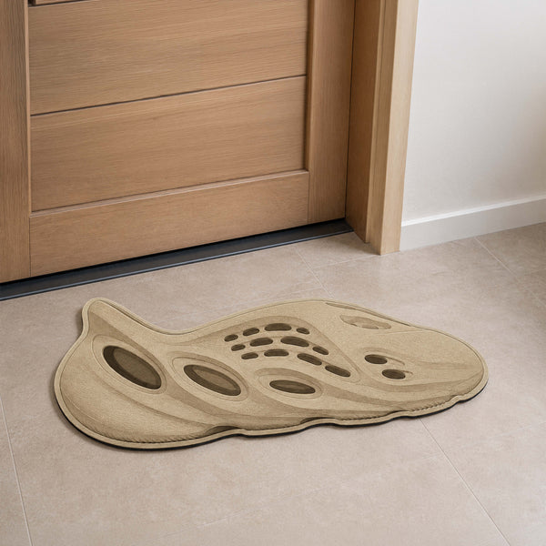 Yeezy Foam Runner Sand Cut-out Flat Rug | Futuristic Slip-On Sneaker Floor Rug | Premium Streetwear Room Decor
