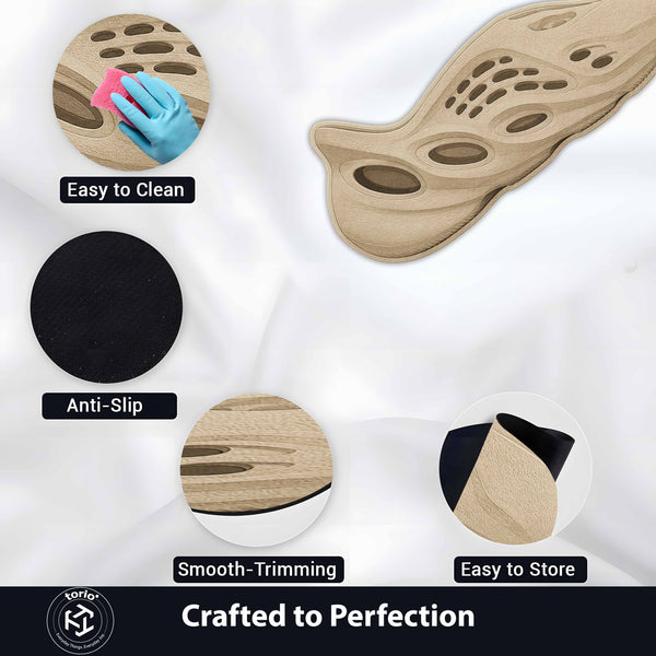 Yeezy Foam Runner Sand Cut-out Flat Rug | Futuristic Slip-On Sneaker Floor Rug | Premium Streetwear Room Decor