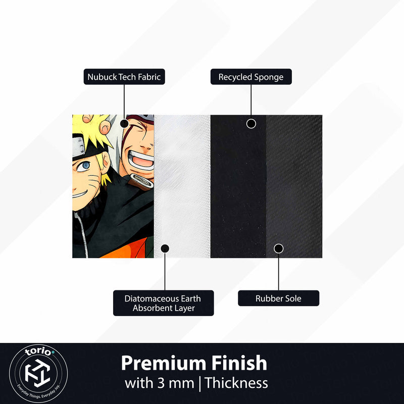 Naruto & Jiraiya Cut-out Flat Rug | Legendary Master & Student Anime Floor Rug | Premium Naruto Gaming Room Decor