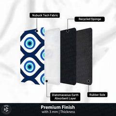 Evil Eye Protection Circular Floor Mat (3 mm Thick) | Nazar Safety Round Rug for Living Room, Entryway, Bedroom & Spiritual Home Decor 01