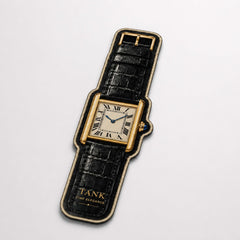 Cartier Tank Watch Floor Mat (3 mm Thick) | Luxury Rectangular Watch Shaped Cut-Out Rug for Bedroom, Gaming Room & Watch Collector Décor