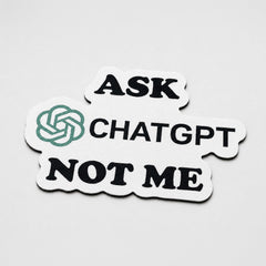 Ask ChatGPT Not Me Flat Rug | Funny AI Meme Die-Cut Floor Decor | Programmer & Tech Enthusiast Desk Rug