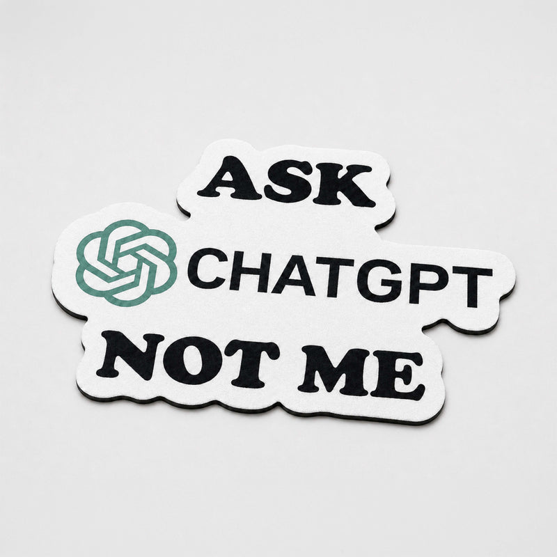 Ask ChatGPT Not Me Flat Rug | Funny AI Meme Die-Cut Floor Decor | Programmer & Tech Enthusiast Desk Rug