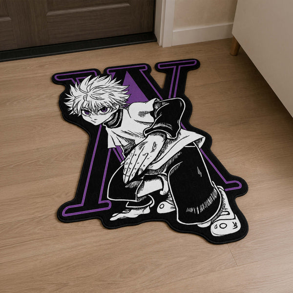 Killua Zoldyck Hunter × Hunter Cut-out Flat Rug | Iconic Anime Character Floor Rug | Premium Anime Gaming Room Decor