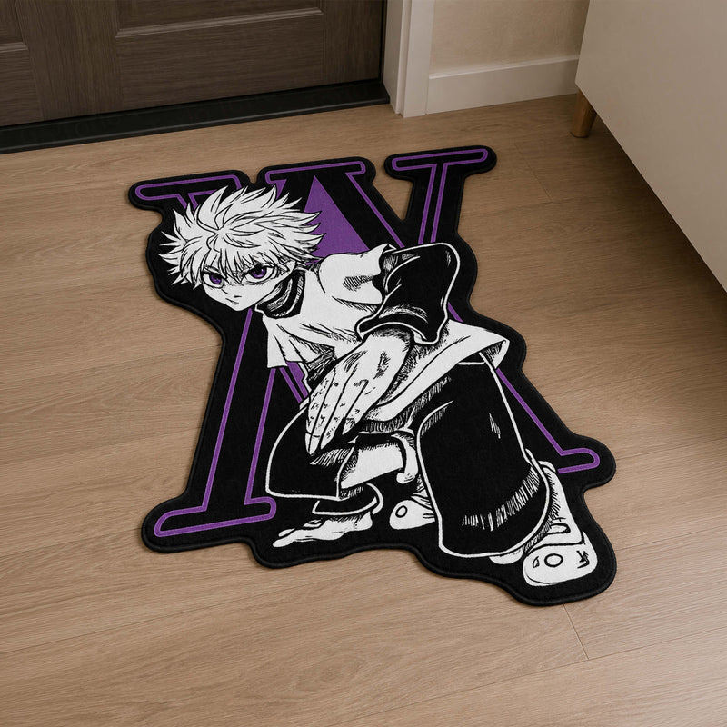 Killua Zoldyck Hunter × Hunter Cut-out Flat Rug | Iconic Anime Character Floor Rug | Premium Anime Gaming Room Decor