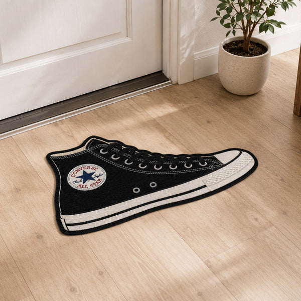 Converse Chuck Taylor All Star High-Top Cut-out Flat Rug | Classic Canvas Sneaker Floor Rug | Premium Streetwear Room Decor