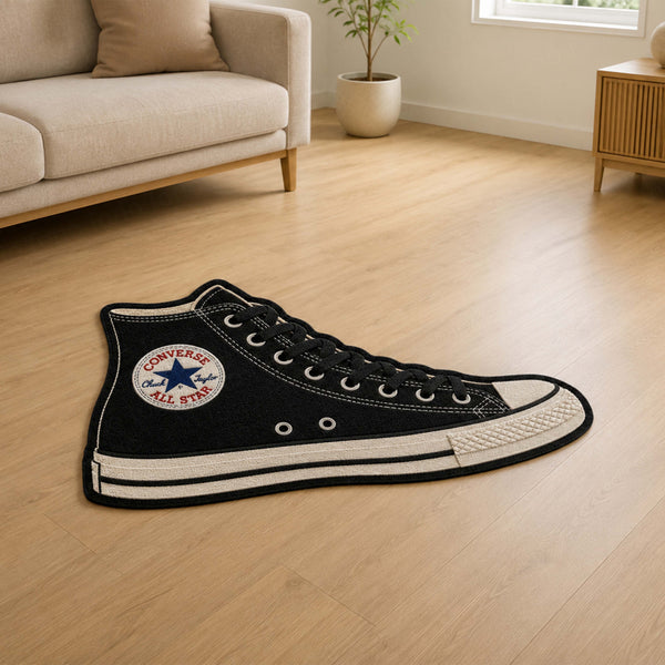 Converse Chuck Taylor All Star High-Top Cut-out Flat Rug | Classic Canvas Sneaker Floor Rug | Premium Streetwear Room Decor
