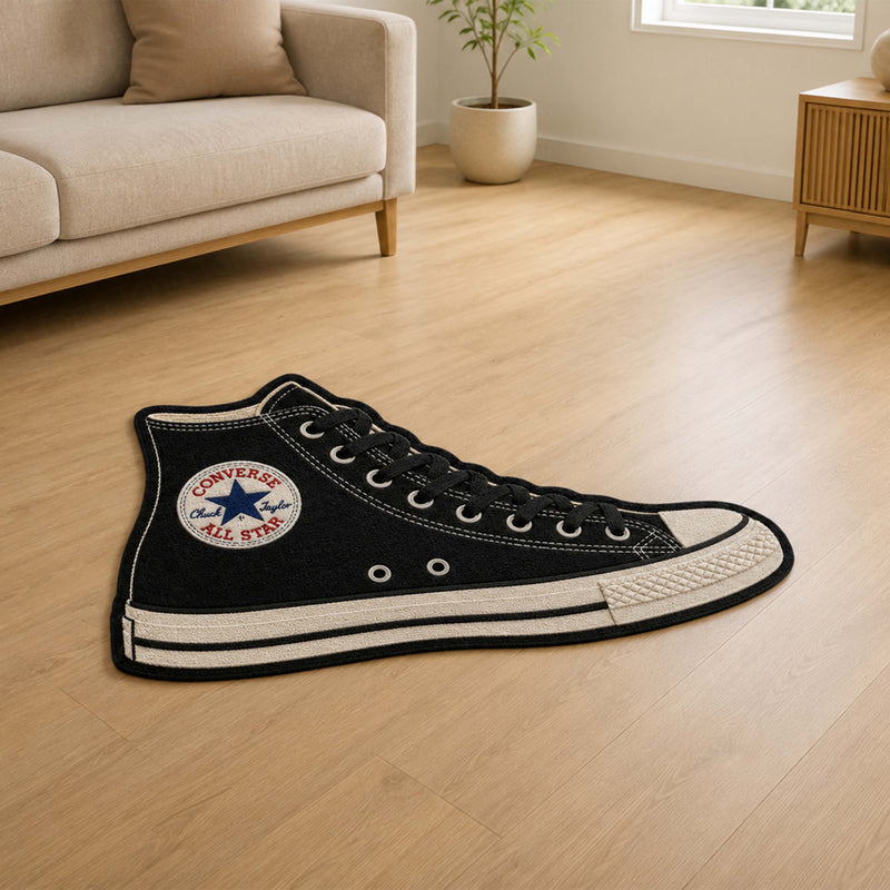 Converse Chuck Taylor All Star High-Top Cut-out Flat Rug | Classic Canvas Sneaker Floor Rug | Premium Streetwear Room Decor