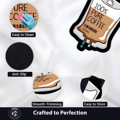 100% Pure Coffee Bag Cut-out Flat Rug | Funny Coffee Lover Flat Rug | Café & Kitchen Floor Decor