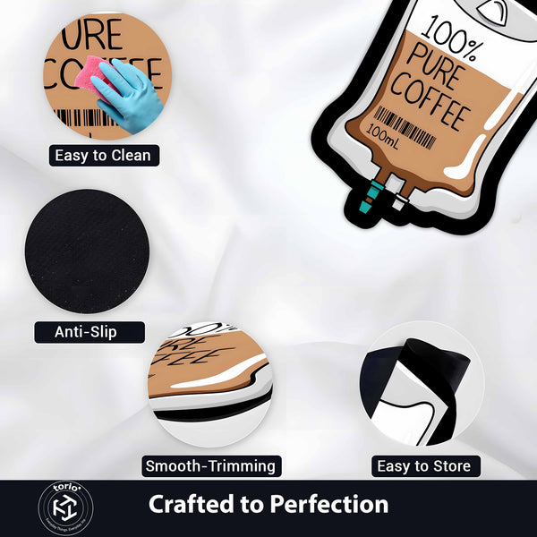 100% Pure Coffee Bag Cut-out Flat Rug | Funny Coffee Lover Flat Rug | Café & Kitchen Floor Decor