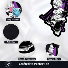 Killua Zoldyck Hunter × Hunter Cut-out Flat Rug | Iconic Anime Character Floor Rug | Premium Anime Gaming Room Decor