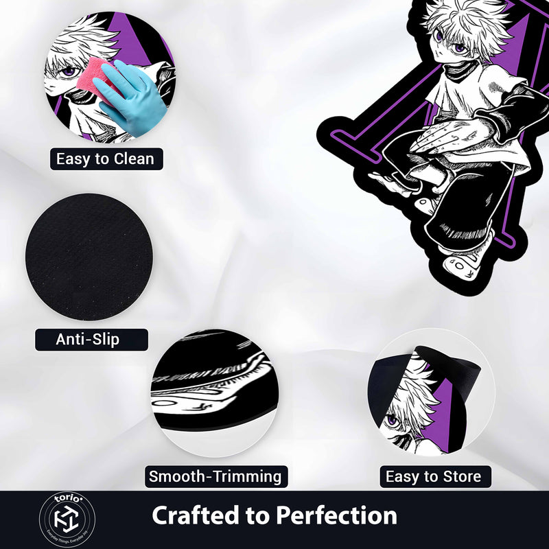 Killua Zoldyck Hunter × Hunter Cut-out Flat Rug | Iconic Anime Character Floor Rug | Premium Anime Gaming Room Decor
