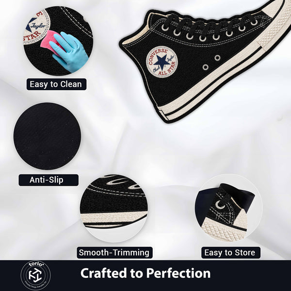 Converse Chuck Taylor All Star High-Top Cut-out Flat Rug | Classic Canvas Sneaker Floor Rug | Premium Streetwear Room Decor
