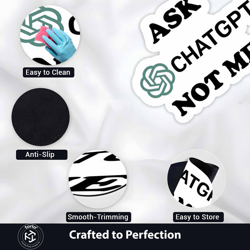 Ask ChatGPT Not Me Flat Rug | Funny AI Meme Die-Cut Floor Decor | Programmer & Tech Enthusiast Desk Rug