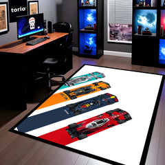 Formula 1 Racing Speed Area Rug | Dynamic Grand Prix Floor Mat | Motorsports Decor Rug for Gaming Room, Bedroom & Fan Cave