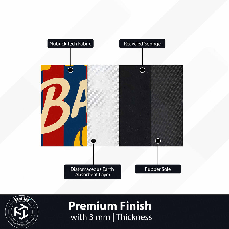 Visca Barca Inspired Football Floor Mat (3 mm Thick) | Classic Club Crest Design for Bedroom, Gaming Room & Sports Decor