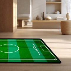 Football Field Rubber Floor Mat (3 mm Thick) | Soccer Pitch Game-Style Rug for Bedroom, Gaming Room, Playroom & Aesthetic Decor