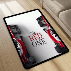 Ferrari Formula 1 Speed Area Rug | Red Racing Car Floor Mat | Motorsports Decor Rug for Gaming Room, Bedroom & Fan Cave