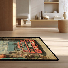 Sports Car Area Rug | Supercar Design Floor Mat | Anti Slip Washable Door Mat for Bedroom, Living Room, Gaming Room Decor | 3 mm Thin Rug