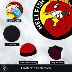 Flying Hellfish Round Area Rug | Simpsons Inspired Circle Floor Mat | Anti-Slip 3 mm Absorbent Rug for Bedroom, Gaming Room & Cartoon Decor