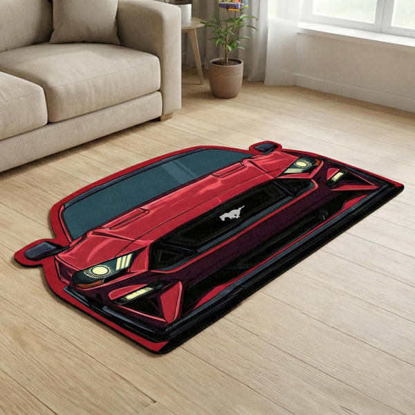 Ford Mustang GT Rubber Mat | Anti-Slip 3mm Absorbent Car-Style Rug | Easy Clean Waterproof Automotive Designer Mat for Home & Garage