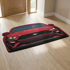 Ford Mustang GT Rubber Mat | Anti-Slip 3mm Absorbent Car-Style Rug | Easy Clean Waterproof Automotive Designer Mat for Home & Garage