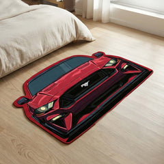 Ford Mustang GT Rubber Mat | Anti-Slip 3mm Absorbent Car-Style Rug | Easy Clean Waterproof Automotive Designer Mat for Home & Garage