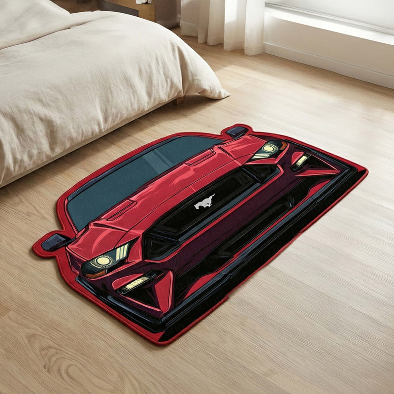 Ford Mustang GT Rubber Mat | Anti-Slip 3mm Absorbent Car-Style Rug | Easy Clean Waterproof Automotive Designer Mat for Home & Garage