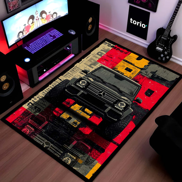 Mercedes-Benz G-Class (G-Wagon) Luxury SUV Area Flat Rug | G-Class Off-Road Automotive Artwork Flat Rug | Premium Luxury Car Area Floor Decor