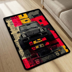 Mercedes-Benz G-Class (G-Wagon) Luxury SUV Area Flat Rug | G-Class Off-Road Automotive Artwork Flat Rug | Premium Luxury Car Area Floor Decor