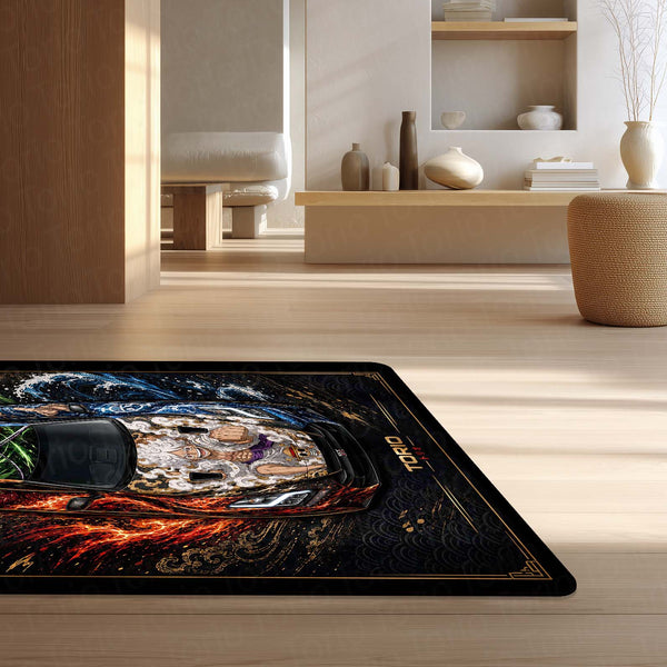 One Piece Nissan GT-R R35 Anime Area Rug | Luffy Gear 5 & Zoro Floor Mat | One Piece Gaming Rug for Bedroom, Gaming Room, Anime Setup & Otaku Decor