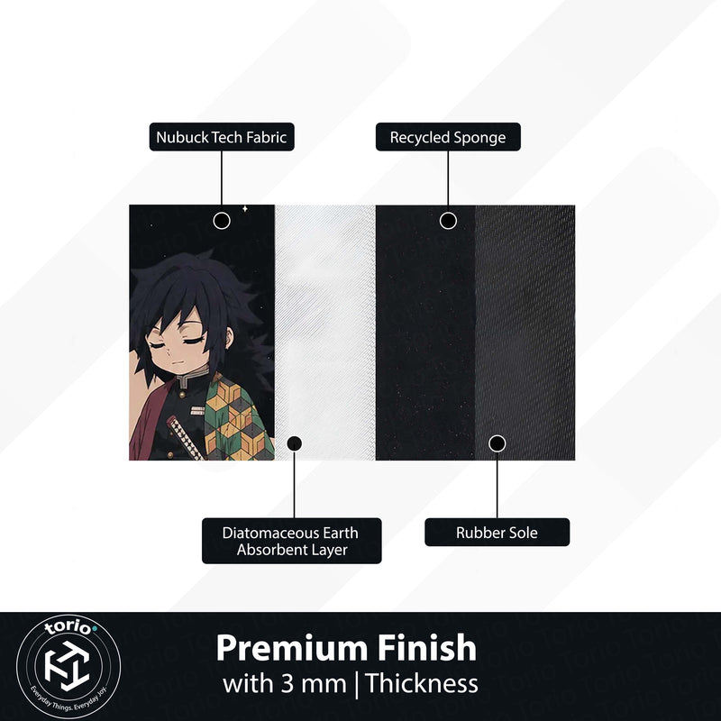 Giyu Tomioka Demon Slayer Area Flat Rug | Moonlit Hashira Anime Area Flat Rug | Premium Anime Bedroom & Gaming Room Floor Decor