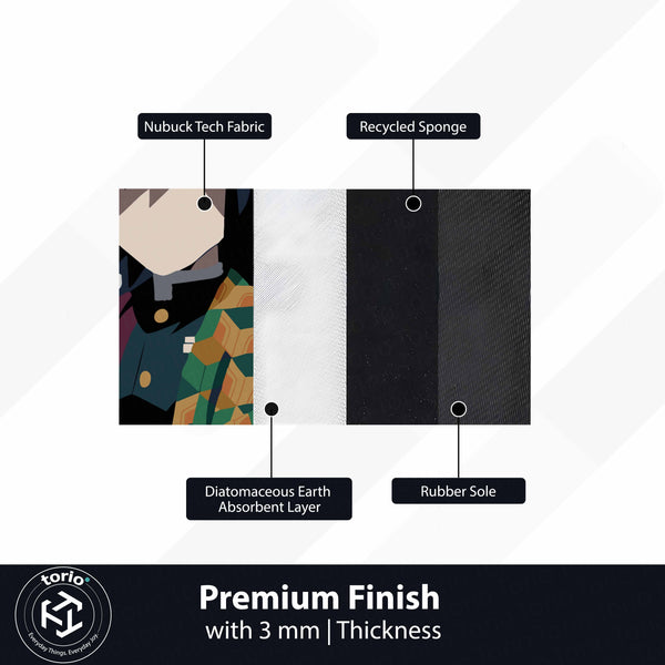 Giyu Tomioka Calm Stance Floor Mat (3 mm Thick) | Demon Slayer Anime Cut-Out Rug for Bedroom, Gaming Room & Otaku Home Decor