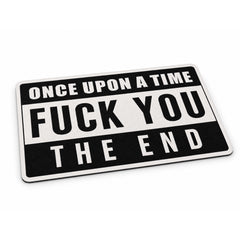 Once Upon a Time Funny Quote Flat Rug | Sarcastic Novelty Statement Flat Rug | Bold Humor Room Floor Decor
