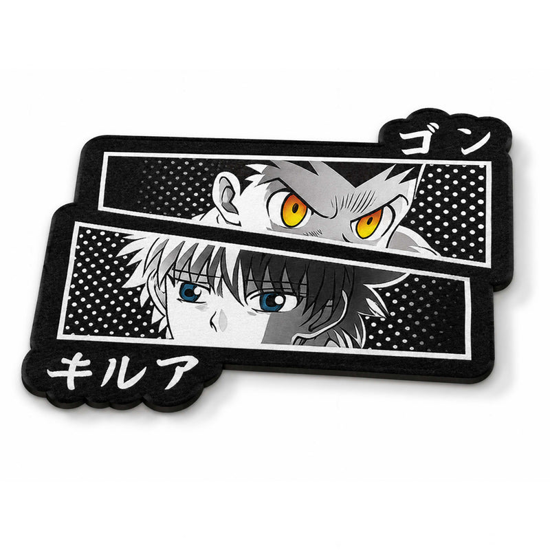 Gon Freecss & Killua Zoldyck Split Face Cut-out Flat Rug | Hunter × Hunter Anime Floor Rug | Premium Gaming Room Decor