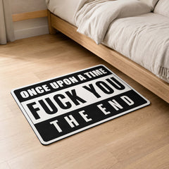 Once Upon a Time Funny Quote Flat Rug | Sarcastic Novelty Statement Flat Rug | Bold Humor Room Floor Decor