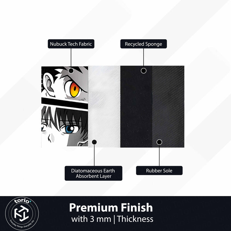 Gon Freecss & Killua Zoldyck Split Face Cut-out Flat Rug | Hunter × Hunter Anime Floor Rug | Premium Gaming Room Decor