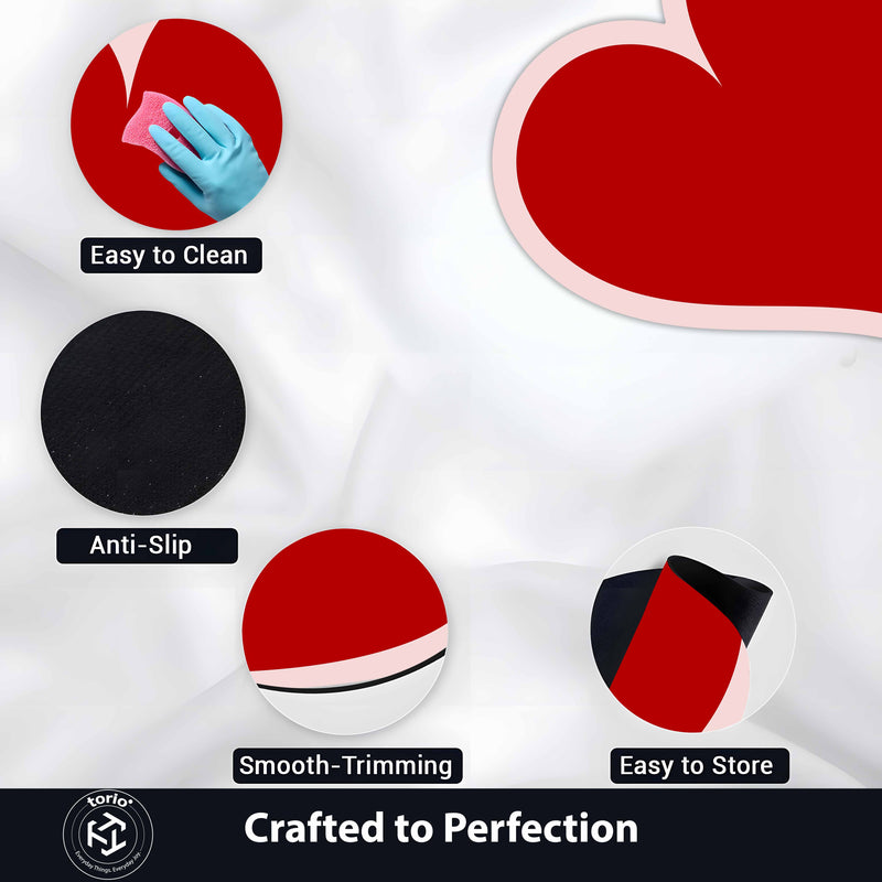 Heart Shape Floor Mat (3 mm Thick) | Minimal Love Heart Rug for Bedroom, Living Room, Entryway & Aesthetic Home Decor