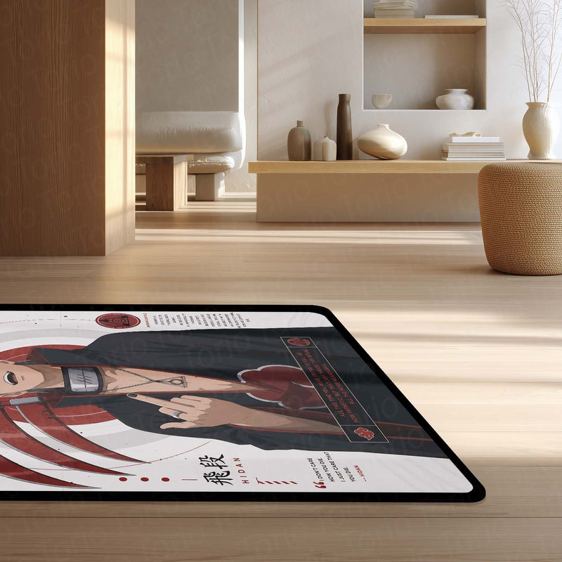 Naruto Hidan Anime Character Flat Rug | Akatsuki Hidan Art Flat Rug | Premium Anime Gaming Room Floor Decor